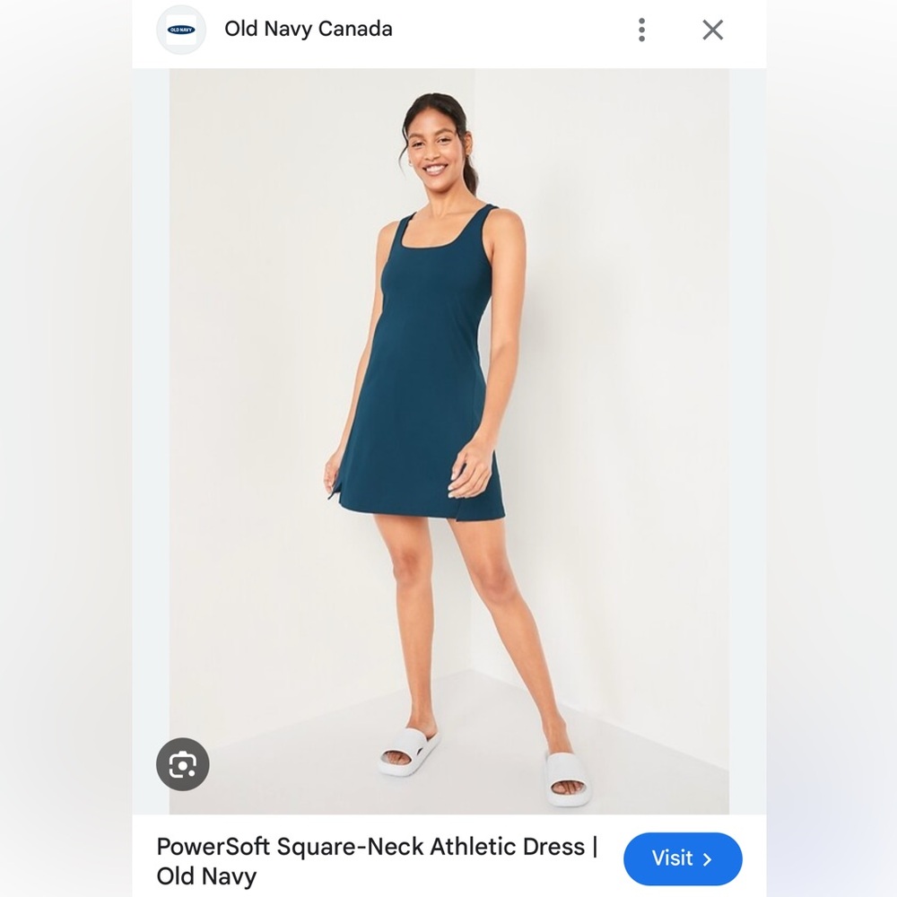 Old Navy Women's Blue Square-Neck Athletic Dress